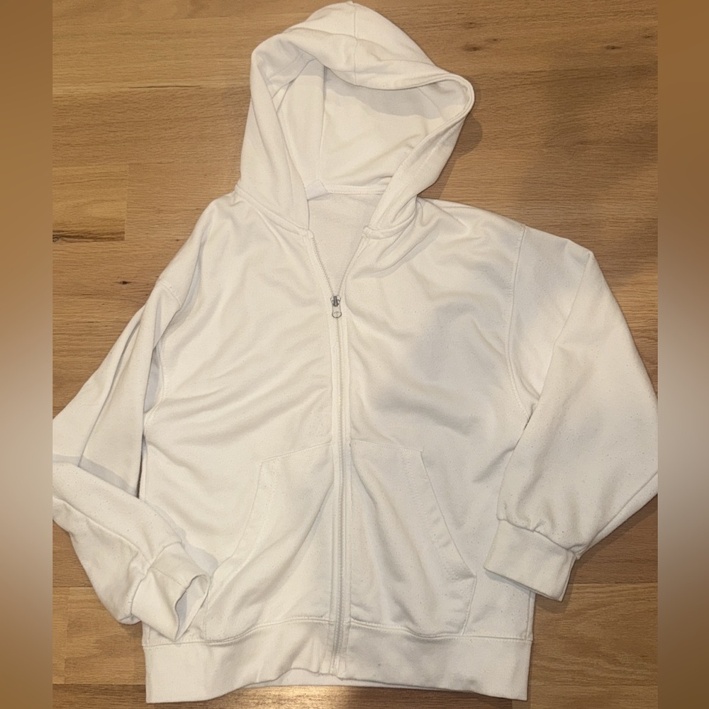 Zara Kids White Zip-Up Hoodie